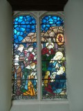 modern window in the former roodstair embrasure