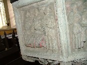 N:Last Rites, an unusually successful rendition of the dying man's bed, which always gave medieval masons problems, and the acolyte holding the chrism chest is here too