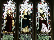 Mary Magdalene, Blessed Virgin and Martha, by Morris, Marshall, Faulkner & co, 1865
