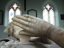 Thorp memorial: praying hands