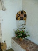 tiles reset in the stoup - medieval?