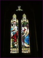 Abraham and Sarah greet the three angels in the chancel