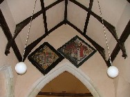 hatchments, east face of chancel arch