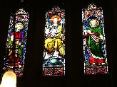 west window: Peter and Paul flank Christ in majesty