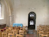 in the chancel, looking west