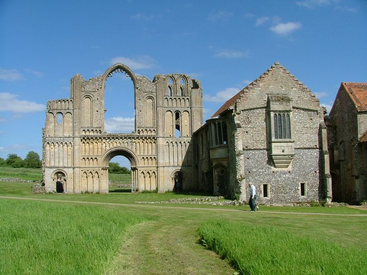 the great west front with the prior's house beside it