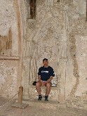 the author in the sedilium. He should have taken his sunglasses off.