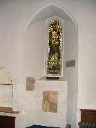 masonry in former chancel doorway