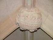 the Nativity of Christ: animals outside the stable (north side of boss)