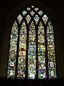 the glass of the east window