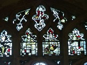 medieval glass, mostly canopy work