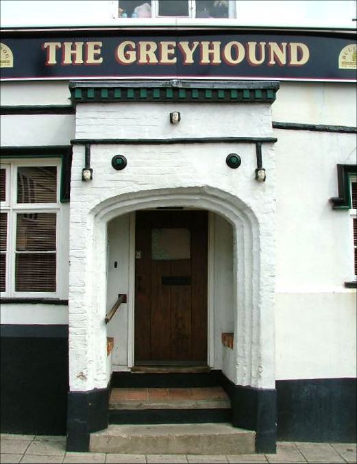 reconstructed porch from St Nicholas, now on the Greyhound public house