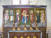S george, St Monica, St Edmund, Our Lady and the Christchild, St Margaret, Julian of Norwich and St Augustine