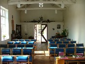 looking west - the doors make a saltire cross