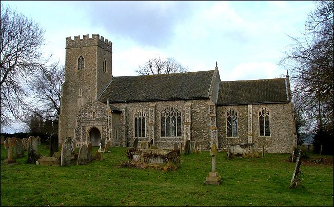 East Tuddenham, shivering under a winter sky