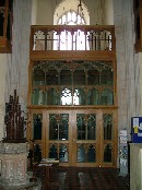 modern screen in the tower arch