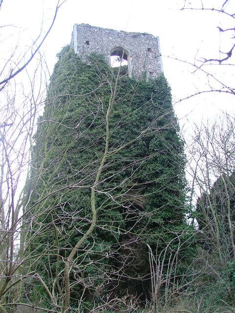 Grim sentinel. All Saints tower from the chancel steps.