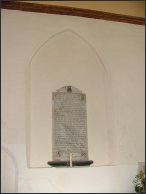 Wright memorial, north wall of chancel