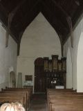 Looking west - note the stone coffin beside the door