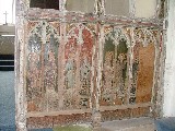 South side of screen: St George, St Erasmus, St Stephen, St Lawrence, St Blaise, St Francis, St Leonard, St Eligius (stolen)