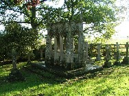 pompous 19th century memorial in the graveyard