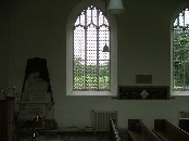 through the north window: a view of the nave inside