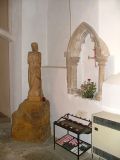 Piscina (with consecration cross) and shrine
