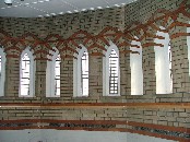 hidden from public view: vestry windows in the lower apse