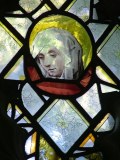 European glass: female head
