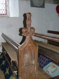 Niche panel in a bench end 