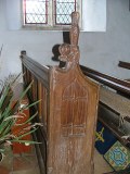 Closed doors in a bench end