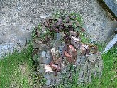 a pile of bricks from the floor...