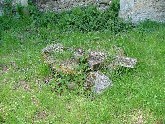 the font pedestal, a roof beam laid across it