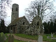 rebuilt nave and ruined chancel