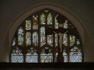 Christ on the cross and the Saints of heaven