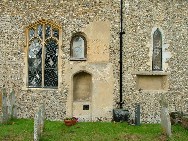 site of the rood stairway with two entrances, now a window and an alcove