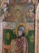 Lessingham screen panel I: St Roche superimposed over St Thomas