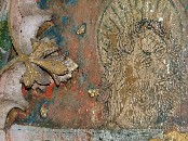 Lessingham screen: St Thomas with gessowork flowers (I, detail)
