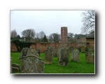 The former hospital tower across the churchyard