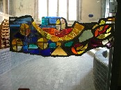 north porch detail: glass mosaic