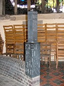 north porch detail: slate pillar recording Rectors