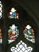 St Hilary, St Germanus and St Cuthbert in 15th century glass at Magdalen
