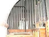 view through organ pipes from north transept