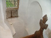 alcoved seat facing the bookrest