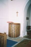 Curious wooden pulpit