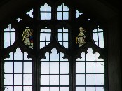 two angel musicians above the chancel arch