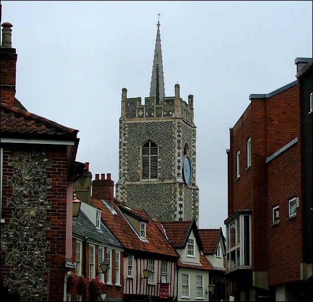 St George: the cathedral spire appearing unnervingly as a spirelet