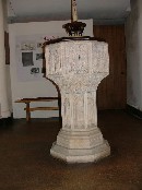 the 15th century font today, from All Saints