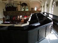 box pews in the gallery
