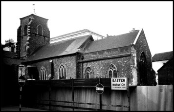1958: shops in Queen Street are demolished, and Norwich gets another medieval church